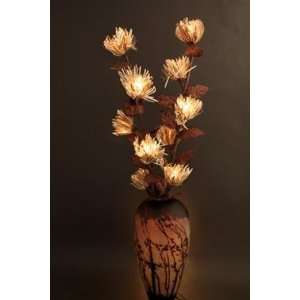   Lighted Raffia Flowers with 20 Bulbs, 38 Inch Tall