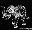 Clear Crystal Elephant Blown Art Glass Anim