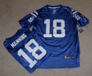   MANNING Reebok NFL Equipment Indianapolis Colts Blue Jersey XL 18 20