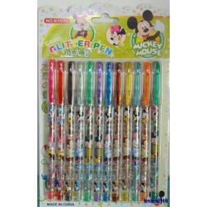  Mickey Mouse Set of 12 Glitter Pens Arts, Crafts & Sewing