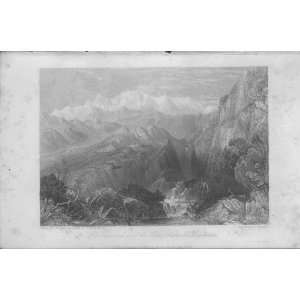  1839 Original Engraving Jumnoutri and the Cone, Himala 
