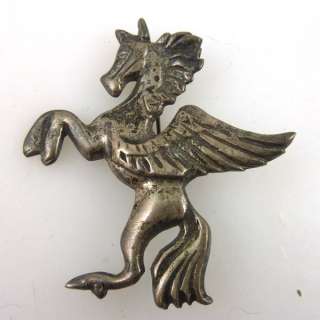 Vintage Pegasus Wing Sterling Silver Brooch Pin LOVELY  