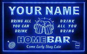   Personalized Custom Family Home Brew Mug Cheers Bar Beer Neon Sign LED