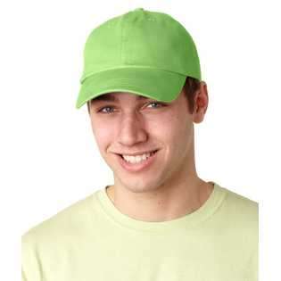 Adams Six Panel Unconstructed Twill Cap, Lime, One 