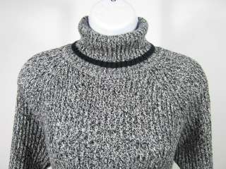 CAROLYN TAYLOR Black White Knit Turtleneck Sweater Sz S  