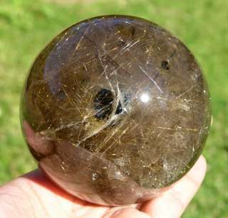 rutilated quartz sphere is excellent quality from brazil very 
