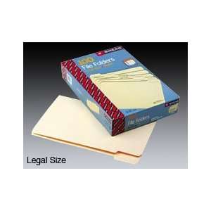Manila Folders, Single Ply Tab, Legal Size, Assorted 1/5 Cut Tabs