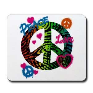  Mousepad (Mouse Pad) Peace Love Rainbow Peace Symbol 