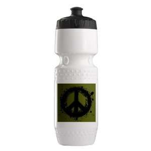    Trek Water Bottle White Blk Peace Symbol Ink Blot 