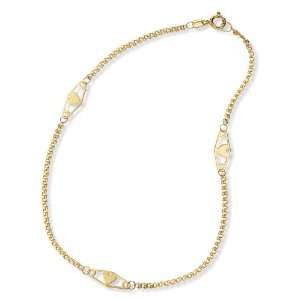  14k Yellow Gold Infinity Heart Love Chain Anklet Jewelry