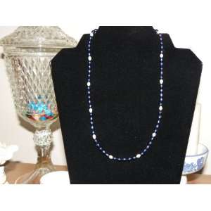  Midnight Blue Pearl Necklace 