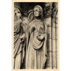 1937 Mary Sculpture Book Chartres Church Catholic Art   Original 