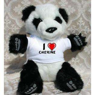 Plush Stuffed Panda Puppet with I Love Cherine T Shirt  SHOPZEUS Toys 