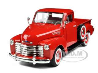   32 scale diecast car model of 1953 chevrolet 3100 pickup truck red