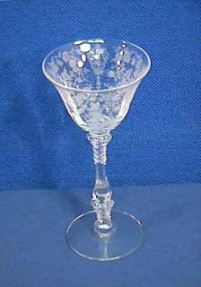 Cambridge Glass Rosepoint Claret Wine Glass 6 1/4  