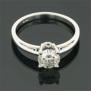 CT 14KW MOISSANITE SCROLL DESIGN SOLITAIRE RING  