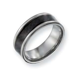  Titanium Carbon Fiber 8mm Band Ring   Size 11.5 