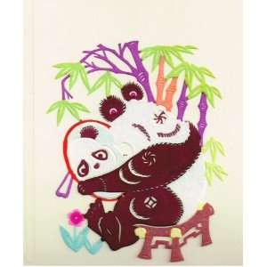  Hand Crafted Chinese Paper Cut Panda Playing for 
