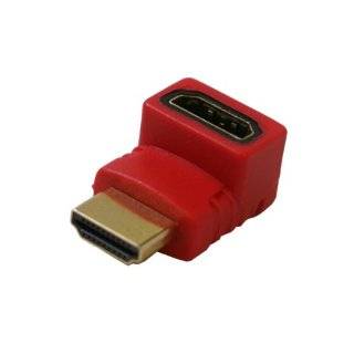 Gold Plated, Red Hdmi Male to Hdmi Female Right Angle 90 Degree Angle 