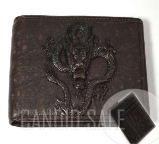   Cintamani DRAGON MENS Genuine Leather BIFOLD WALLET Card PURSE  