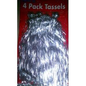  Silver Christmas Tree Tassels Almost 6 Inches Long 4 Pack 