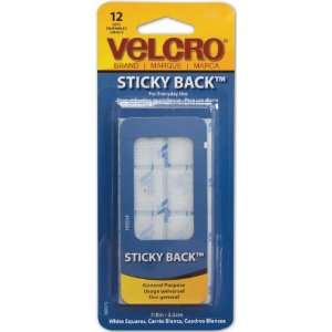  VELCRO(R) brand STICKY BACK(R) Squares 7/8 12/Pkg