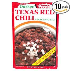 Durkee Texas Red Chili Seasoning Mix, 1.75 Ounce Packets (Pack of 18 