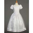 Lito Girls Satin Bodice With Tulle Skirt First Communion Dress