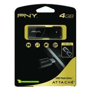  Pny Attache Usb Drive Black 4Gb Bp Portable Reusable 