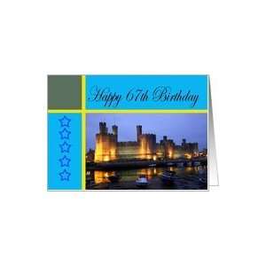  Happy 67th Birthday Caernarfon Castle Card Toys & Games