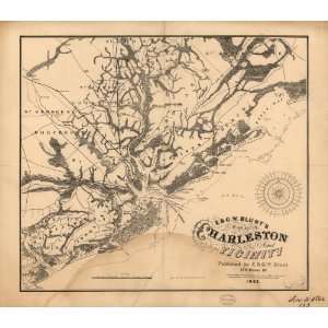  Civil War Map E. & G. W. Blunts map of Charleston and 