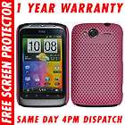 HARD MESH PERFORATED NET CASE COVER SKIN & SCREEN PROTECTOR FOR HTC 