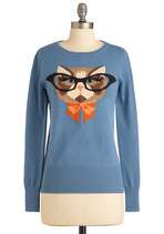 Cat Eyeglasses Sweater  Mod Retro Vintage Sweaters  ModCloth