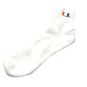 Miami Hurricanes White (911) 10 13 Ankle Socks  Sports 