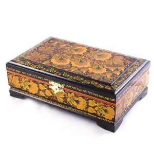  KHOKHLOMA JEWELRY BOX. Meadow In Bloom 
