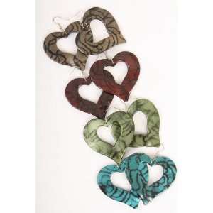  4 Pairs of Metal Heart shaped earring in miscellaneous 