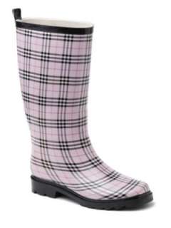 FASHION BUG   Pink Plaid Rain Boots  