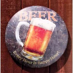  Beer Mug Every Hour is Happy Hour Convex Metal Sign Wall 