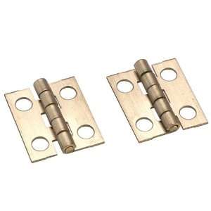 Solid Brass AB Miniature Narrow Hinge 3/4 Long x 5/8 Open w/Screws 