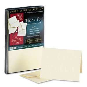  507983 Connoisseur Thank You Cards Ivory 80lb 20 Sheet 