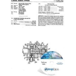  NEW Patent CD for LIQUID FUEL PUMPING APPARATUS 