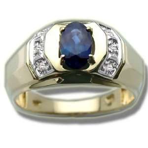  .04 ct 7X5 Mens Beveled Side Ring Jewelry