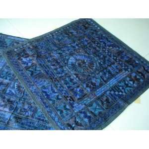    Mirror Art Dark Blue Cushion Cover/Wall Hanging