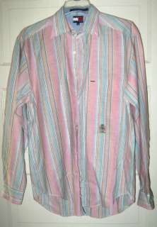 Tommy Hilfiger cotton pastel striped oxford shirt M NWOT long sleeve 