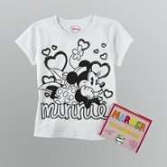 Disney Girls Minnie Mouse Color Your Own T Shirt 