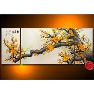  Modern Chinese Art Plum Blossom Flower Asian Oil Painting 