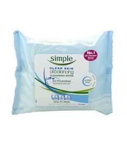 Simple Clear Skin Oil Balancing Cleansing Wipes 25s   Boots