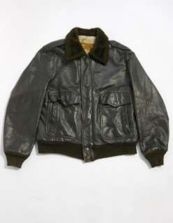 Vintage 80s WILLIAM BARRY Leather FAUX FUR Lined G1 STYLE Bomber 