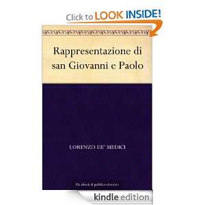 Rappresentazione di san Giovanni e Paolo (Italian Edition) Lorenzo de 