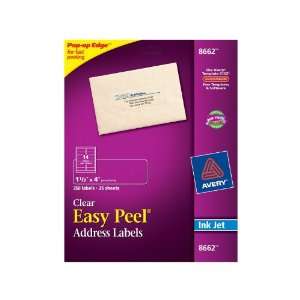  Avery Easy Peel Address Labels for Inkjet Printers, Clear 